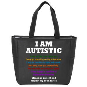 I Am Autistic Please Be Patient Zip Tote Bag