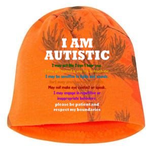 I Am Autistic Please Be Patient Kati - Camo Knit Beanie