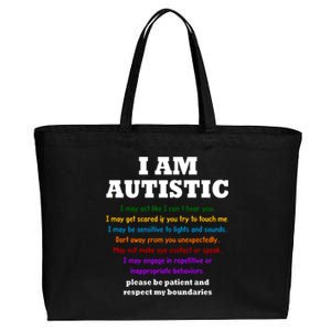 I Am Autistic Please Be Patient Cotton Canvas Jumbo Tote