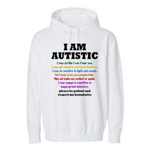 I Am Autistic Please Be Patient Garment-Dyed Fleece Hoodie