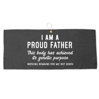 I Am A Proud Father Funny Athiest Dad Gift Large Microfiber Waffle Golf Towel