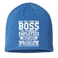 I Am A Proud Boss Of Stubborn Employees They Are Bit Crazy Gift Sustainable Beanie