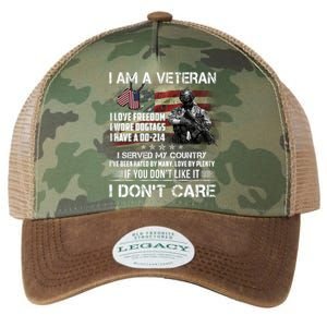 I Am A Veteran I Love Freedom My Country Funny Veteran Gift Legacy Tie Dye Trucker Hat