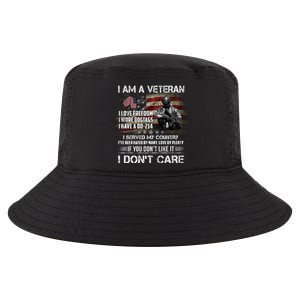 I Am A Veteran I Love Freedom My Country Funny Veteran Gift Cool Comfort Performance Bucket Hat