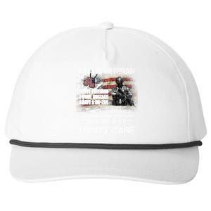 I Am A Veteran I Love Freedom My Country Funny Veteran Gift Snapback Five-Panel Rope Hat