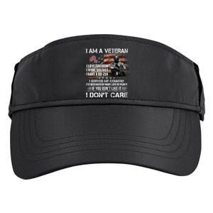 I Am A Veteran I Love Freedom My Country Funny Veteran Gift Adult Drive Performance Visor