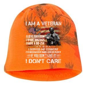 I Am A Veteran I Love Freedom My Country Funny Veteran Gift Kati - Camo Knit Beanie