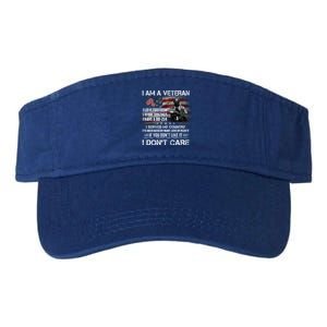 I Am A Veteran I Love Freedom My Country Funny Veteran Gift Valucap Bio-Washed Visor