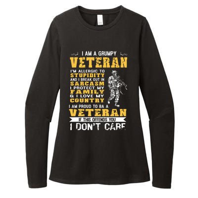 I Am A Grumpy Veteran Proud To Be Veteran Womens CVC Long Sleeve Shirt