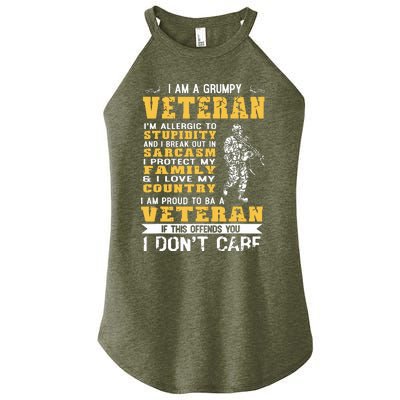 I Am A Grumpy Veteran Proud To Be Veteran Women’s Perfect Tri Rocker Tank