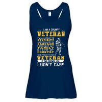 I Am A Grumpy Veteran Proud To Be Veteran Ladies Essential Flowy Tank