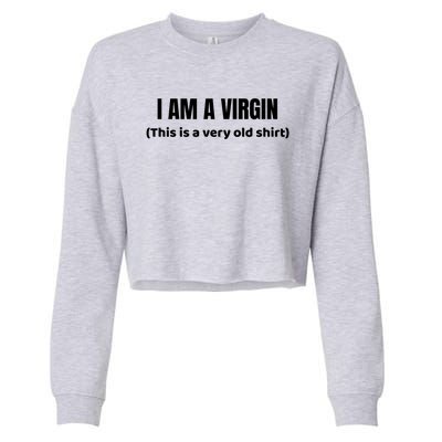 I Am A Virgin (This Is An Old Gift) Funny Adult Gift Cropped Pullover Crew