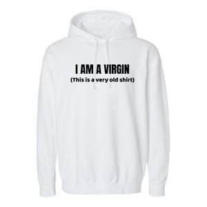 I Am A Virgin (This Is An Old Gift) Funny Adult Gift Garment-Dyed Fleece Hoodie