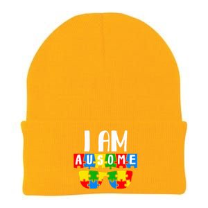 I Am Ausome Autism Puzzle Autism Awareness Month Knit Cap Winter Beanie