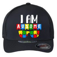 I Am Ausome Autism Puzzle Autism Awareness Month Flexfit Unipanel Trucker Cap