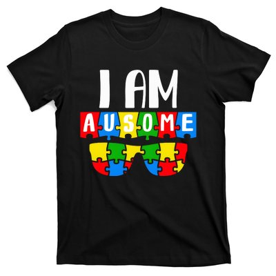 I Am Ausome Autism Puzzle Autism Awareness Month T-Shirt