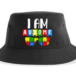 I Am Ausome Autism Puzzle Autism Awareness Month Sustainable Bucket Hat