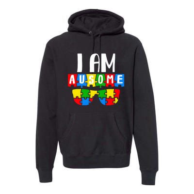 I Am Ausome Autism Puzzle Autism Awareness Month Premium Hoodie