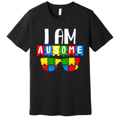 I Am Ausome Autism Puzzle Autism Awareness Month Premium T-Shirt