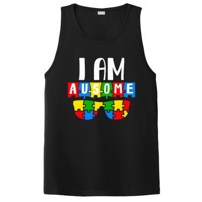 I Am Ausome Autism Puzzle Autism Awareness Month PosiCharge Competitor Tank