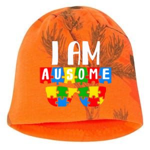 I Am Ausome Autism Puzzle Autism Awareness Month Kati - Camo Knit Beanie