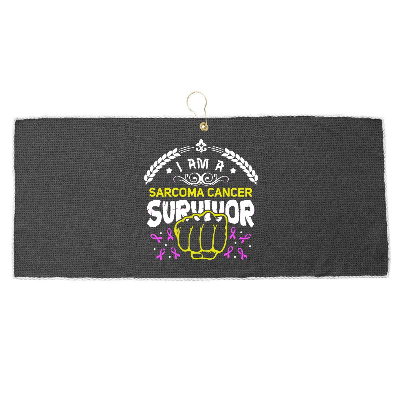 I Am A Sarcoma Cancer Survivor For Support Cancer Survivor Cute Gift Large Microfiber Waffle Golf Towel