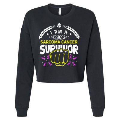 I Am A Sarcoma Cancer Survivor For Support Cancer Survivor Cute Gift Cropped Pullover Crew
