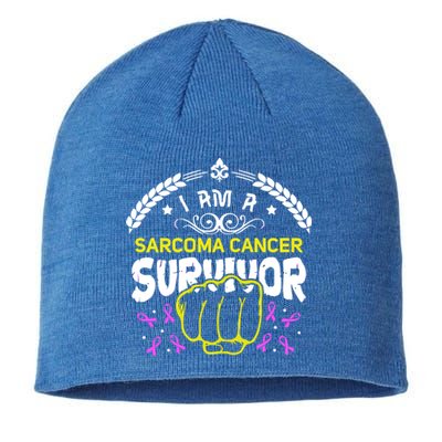 I Am A Sarcoma Cancer Survivor For Support Cancer Survivor Cute Gift Sustainable Beanie