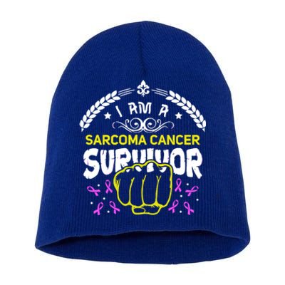 I Am A Sarcoma Cancer Survivor For Support Cancer Survivor Cute Gift Short Acrylic Beanie