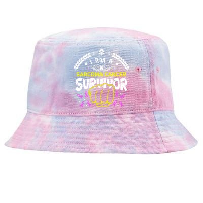 I Am A Sarcoma Cancer Survivor For Support Cancer Survivor Cute Gift Tie-Dyed Bucket Hat