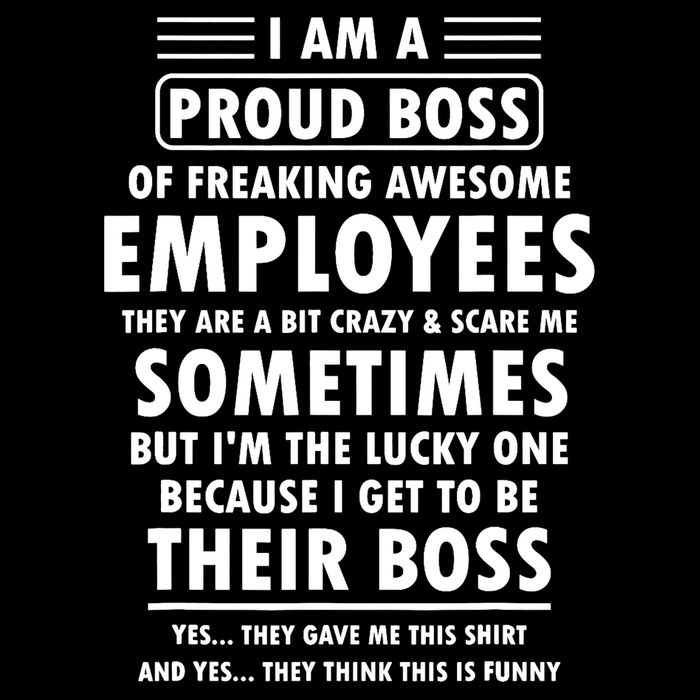 I Am A Proud Boss Of Freaking Awesome Employees Funny Boss Flat Bill Trucker Hat