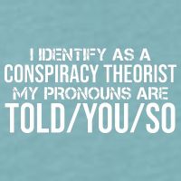 Identify As A Conspiracy Theorist Pronouns Are Told You So Sueded Cloud Jersey T-Shirt