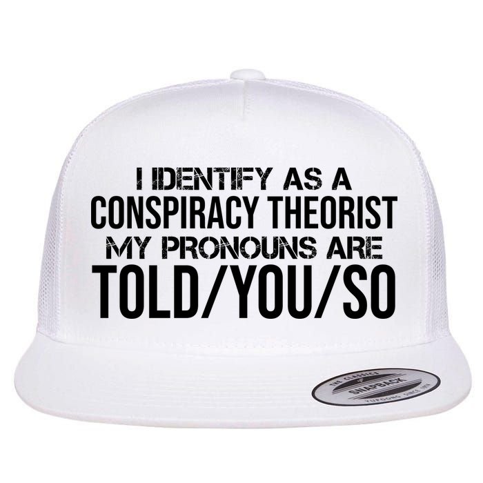 Identify As A Conspiracy Theorist Pronouns Are Told You So Flatbill Hat