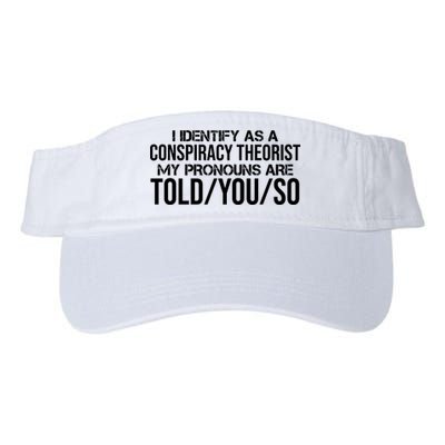Identify As A Conspiracy Theorist Pronouns Are Told You So Visor