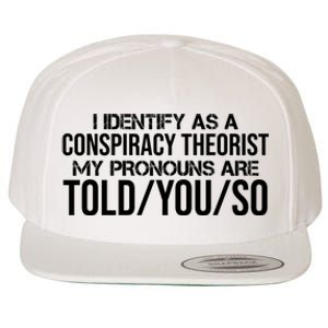 Identify As A Conspiracy Theorist Pronouns Are Told You So Wool Snapback Cap