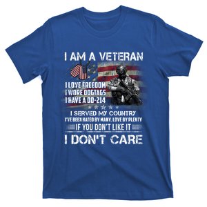 I Am A Veteran I Love Freedom My Country Funny Veteran Gift T-Shirt