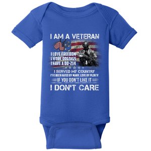 I Am A Veteran I Love Freedom My Country Funny Veteran Gift Baby Bodysuit