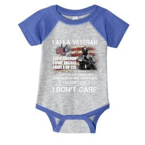 I Am A Veteran I Love Freedom My Country Funny Veteran Gift Infant Baby Jersey Bodysuit