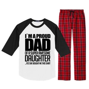 I Am A Proud Dad Of A Super Awesome Daughter Gift Raglan Sleeve Pajama Set