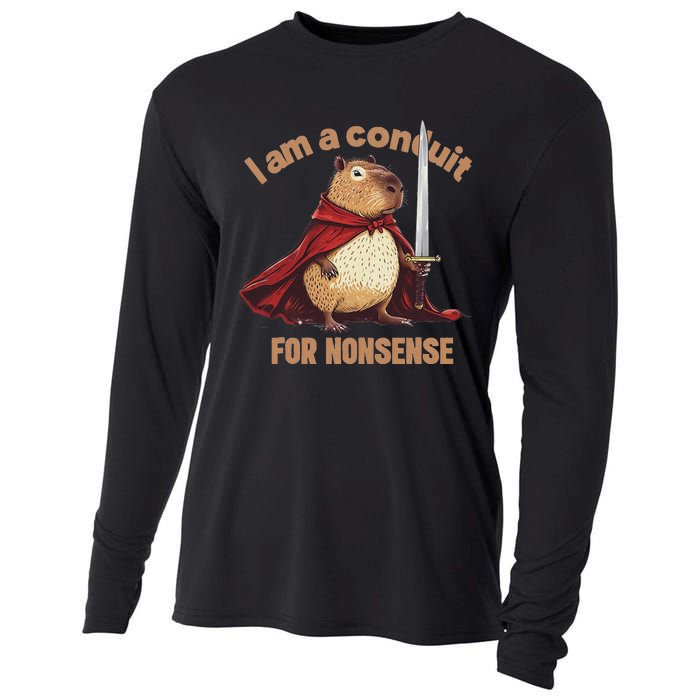 I Am A Conduit For Nonsense Funny Cooling Performance Long Sleeve Crew