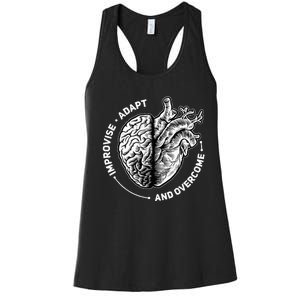 Improvise Adapt And Overcome Encouraging Doctor Heart Love Women's Racerback Tank