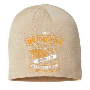 I Am A Motorcycle Riding Dad Like A Normal Dad Fathers Day Sustainable Beanie