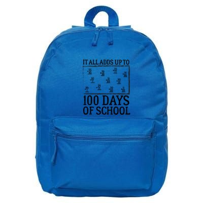 It All Adds Up To 100 Days Of School Math Sum Teachers Gift 16 in Basic Backpack