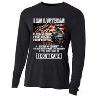 I Am A Veteran If You Don't Like It I Don't Care Cooling Performance Long Sleeve Crew