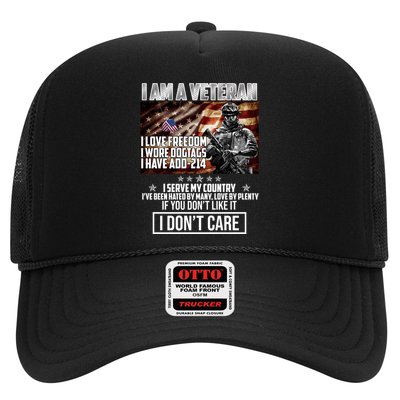 I Am A Veteran If You Don't Like It I Don't Care Trucker Hat