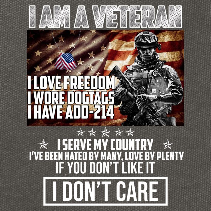 I Am A Veteran If You Don't Like It I Don't Care Cotton Canvas Backpack
