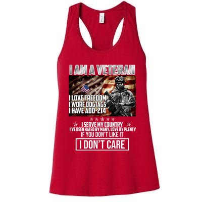 I Am A Veteran If You Don't Like It I Don't Care Womens Tank Top