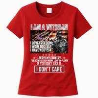 I Am A Veteran If You Don't Like It I Don't Care Womens T-Shirt
