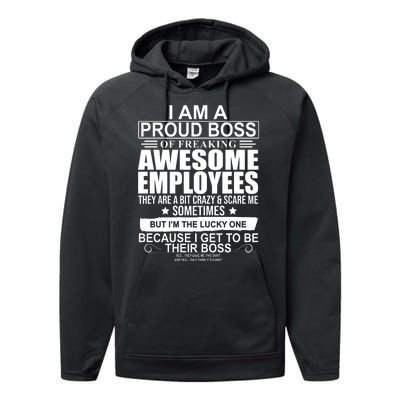 I Am A Proud Of Freaking Awesome Employees Funny Gift Performance Fleece Hoodie