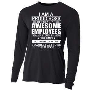 I Am A Proud Of Freaking Awesome Employees Funny Gift Cooling Performance Long Sleeve Crew